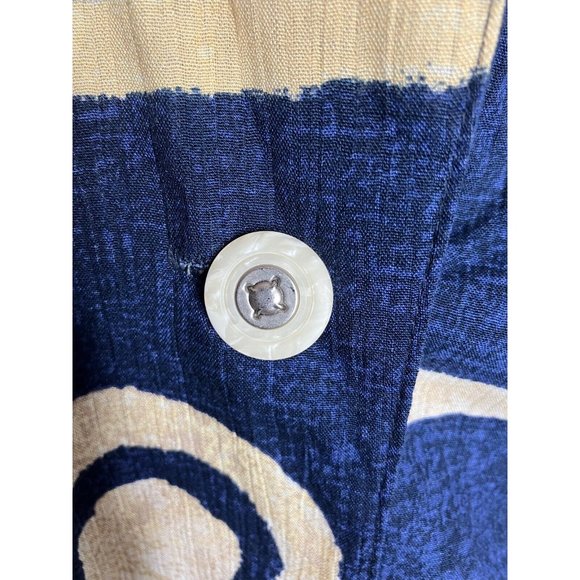 Vintage Fitting Image Women's 1X Blue Geometric Pattern Light Blazer Top - Picture 5 of 10